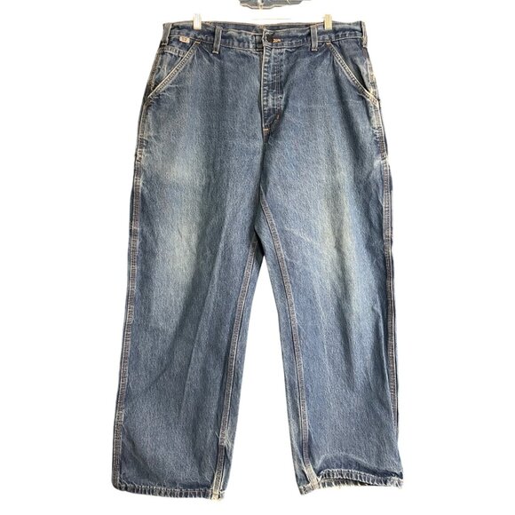 Carhartt FR Mens Blue Denim Carpenter Jeans 36 x 30 - Picture 1 of 8